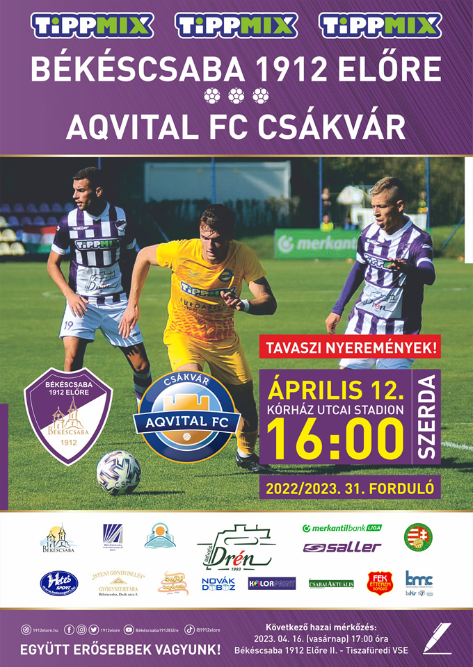 Békéscsaba 1912 Előre - Aqvital FC Csákvár