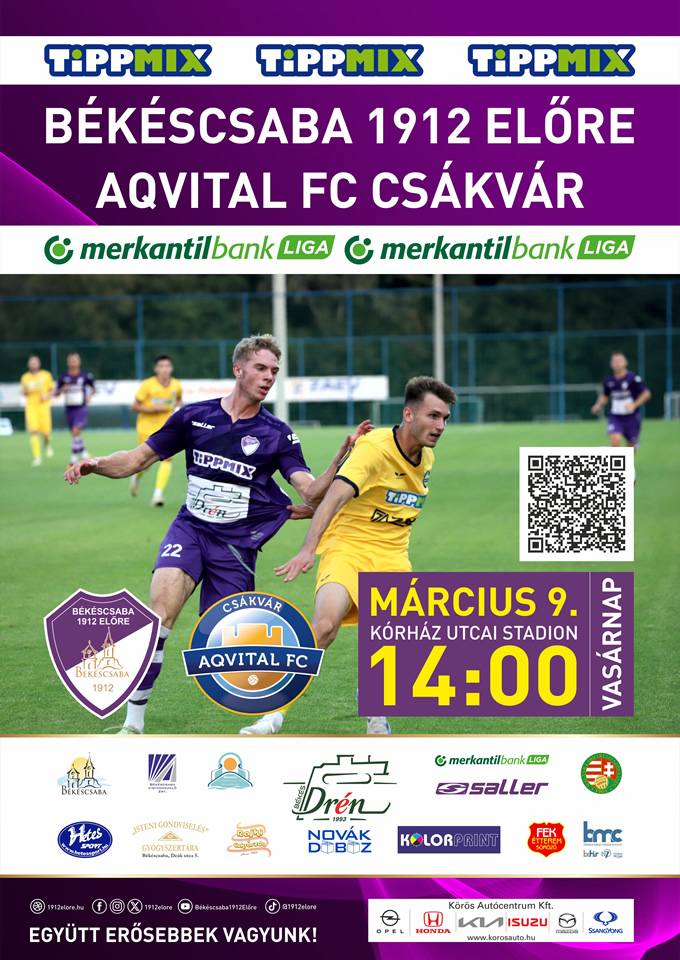 Békéscsaba 1912 Előre - Aqvital FC Csákvár