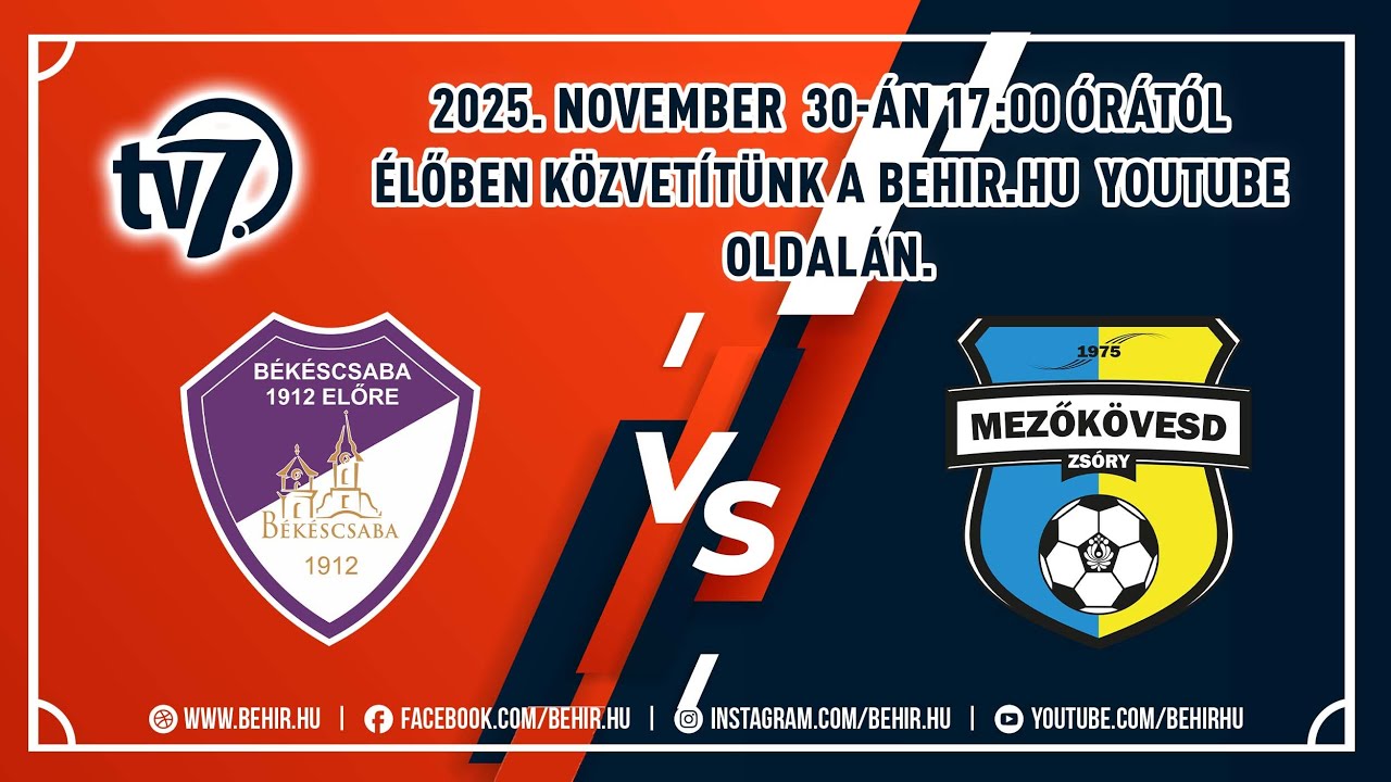 Békéscsaba 1912 Előre - Mezőkövesd Zsóry FC